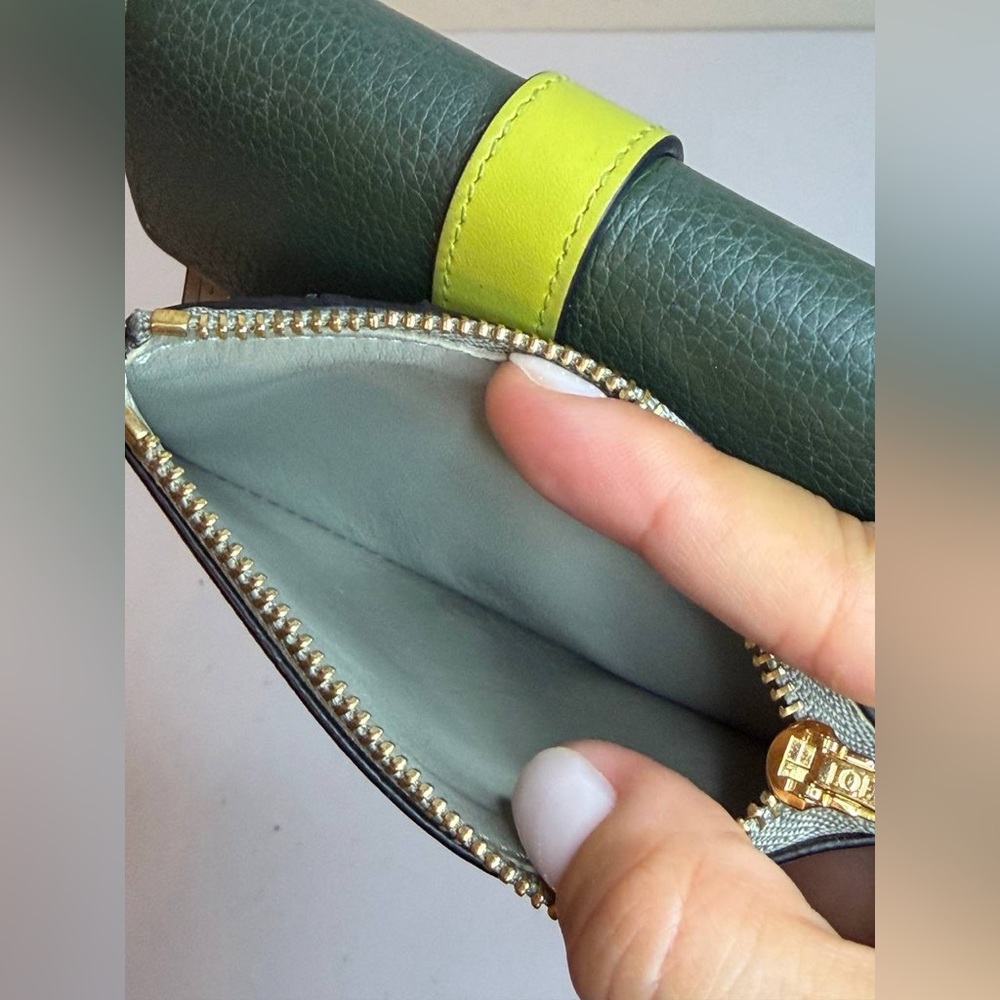 Loewe Small Vertical Wallet Green/Lime Yellow Grained Calf Leather - Picture 14 of 14